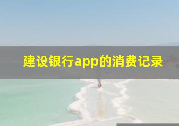 建设银行app的消费记录