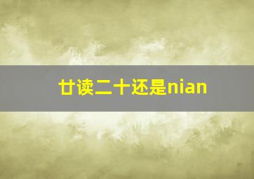 廿读二十还是nian