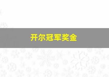 开尔冠军奖金