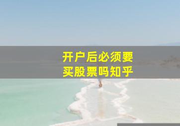 开户后必须要买股票吗知乎