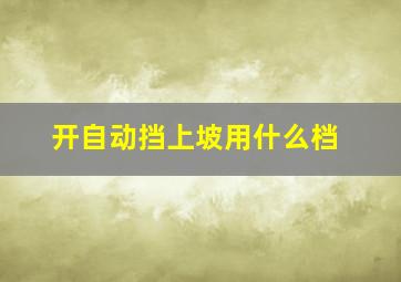 开自动挡上坡用什么档