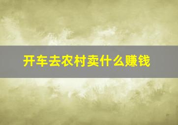 开车去农村卖什么赚钱