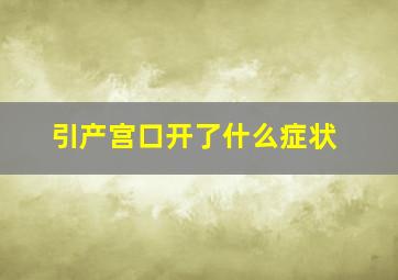 引产宫口开了什么症状