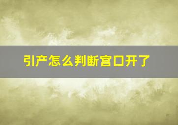 引产怎么判断宫口开了