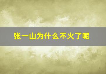 张一山为什么不火了呢