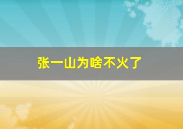 张一山为啥不火了