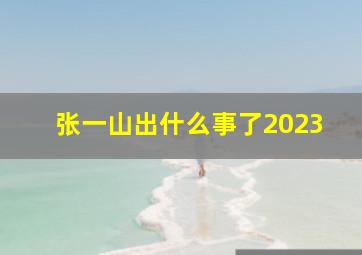 张一山出什么事了2023