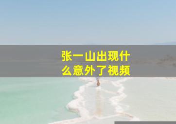 张一山出现什么意外了视频