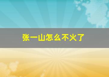 张一山怎么不火了