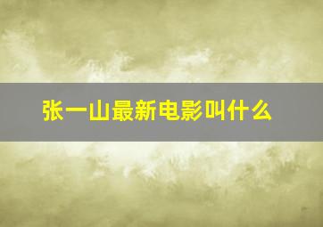 张一山最新电影叫什么