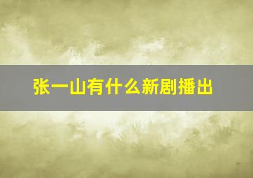 张一山有什么新剧播出