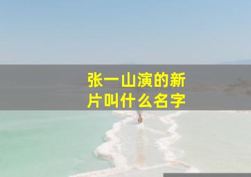 张一山演的新片叫什么名字