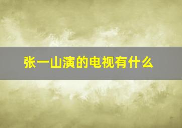 张一山演的电视有什么