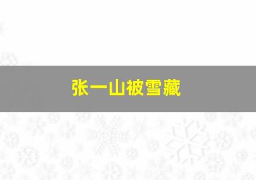 张一山被雪藏