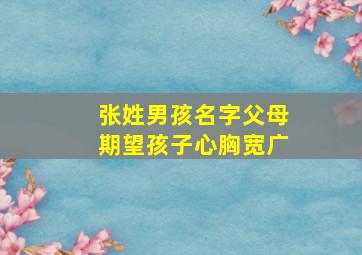 张姓男孩名字父母期望孩子心胸宽广