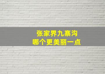 张家界九寨沟哪个更美丽一点