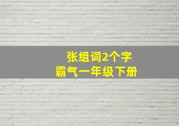 张组词2个字霸气一年级下册