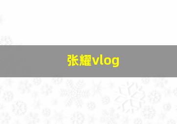 张耀vlog