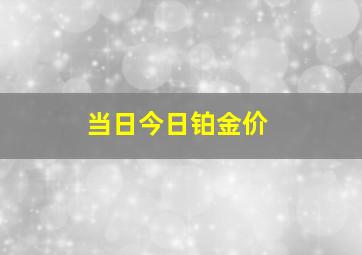 当日今日铂金价