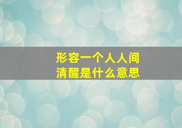 形容一个人人间清醒是什么意思