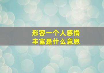 形容一个人感情丰富是什么意思