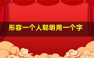 形容一个人聪明用一个字