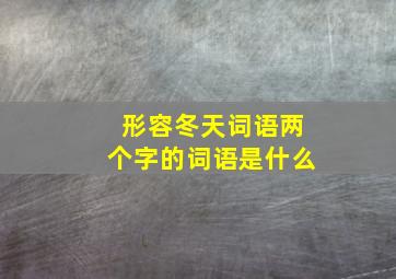 形容冬天词语两个字的词语是什么