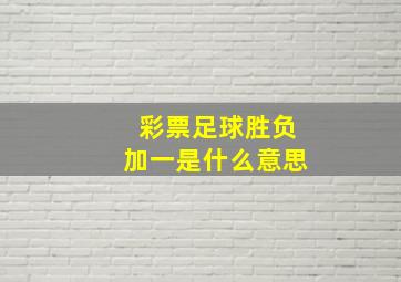 彩票足球胜负加一是什么意思