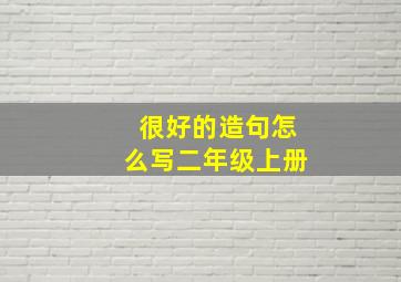 很好的造句怎么写二年级上册