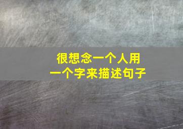 很想念一个人用一个字来描述句子