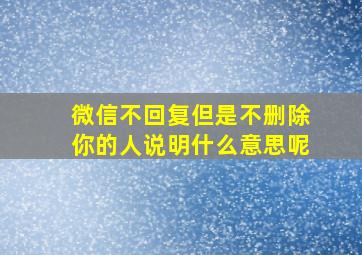 微信不回复但是不删除你的人说明什么意思呢