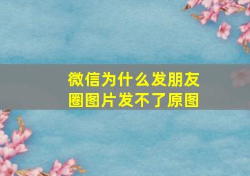 微信为什么发朋友圈图片发不了原图