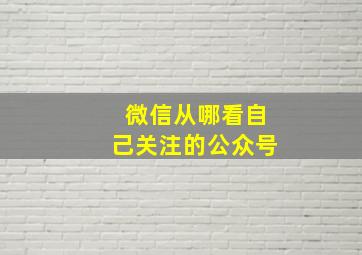 微信从哪看自己关注的公众号