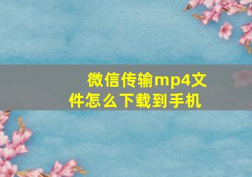 微信传输mp4文件怎么下载到手机