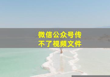 微信公众号传不了视频文件