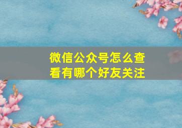 微信公众号怎么查看有哪个好友关注