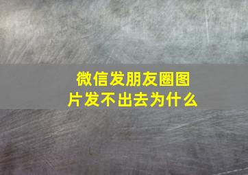 微信发朋友圈图片发不出去为什么