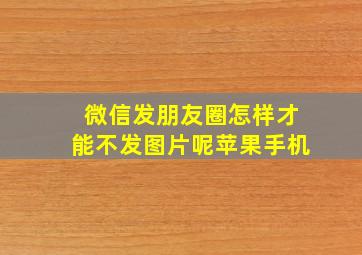 微信发朋友圈怎样才能不发图片呢苹果手机