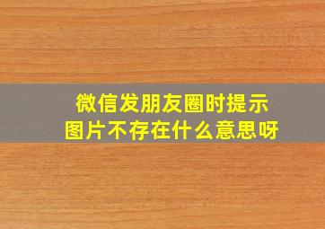 微信发朋友圈时提示图片不存在什么意思呀