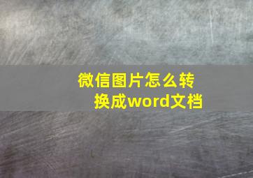 微信图片怎么转换成word文档