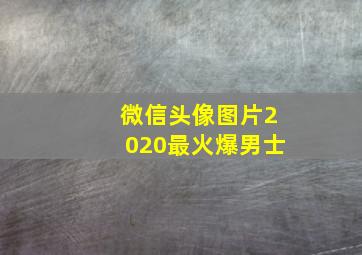 微信头像图片2020最火爆男士