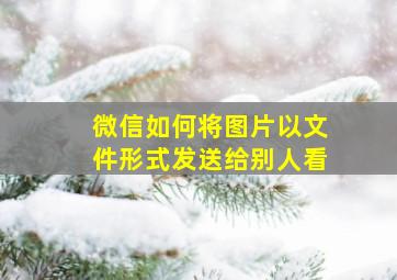 微信如何将图片以文件形式发送给别人看