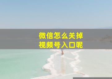 微信怎么关掉视频号入口呢