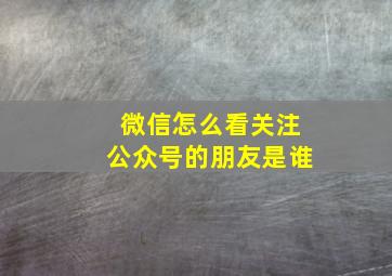 微信怎么看关注公众号的朋友是谁