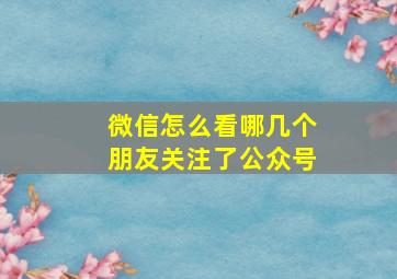 微信怎么看哪几个朋友关注了公众号