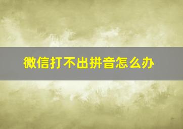 微信打不出拼音怎么办