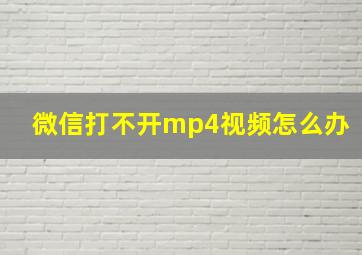 微信打不开mp4视频怎么办