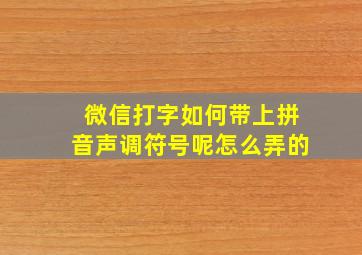 微信打字如何带上拼音声调符号呢怎么弄的