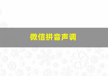 微信拼音声调