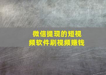 微信提现的短视频软件刷视频赚钱